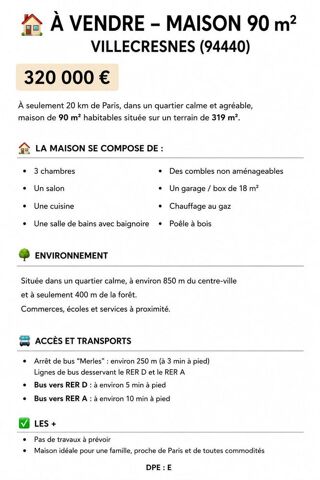 Maison à vendre 4 pièces 69 m²