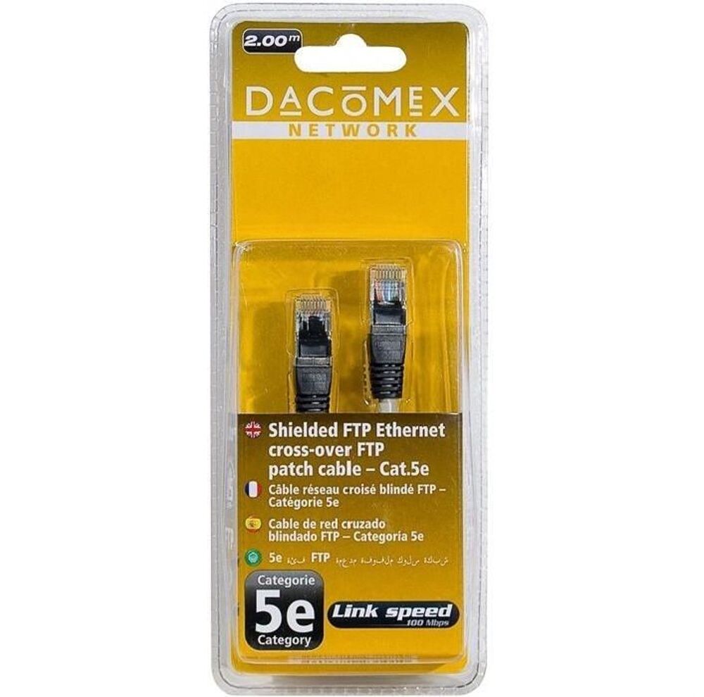 C&acirc;ble R&eacute;seau Ethernet 2m DACOMEX Crois&eacute; Blind&eacute; FTP 5e cat. Matériel informatique