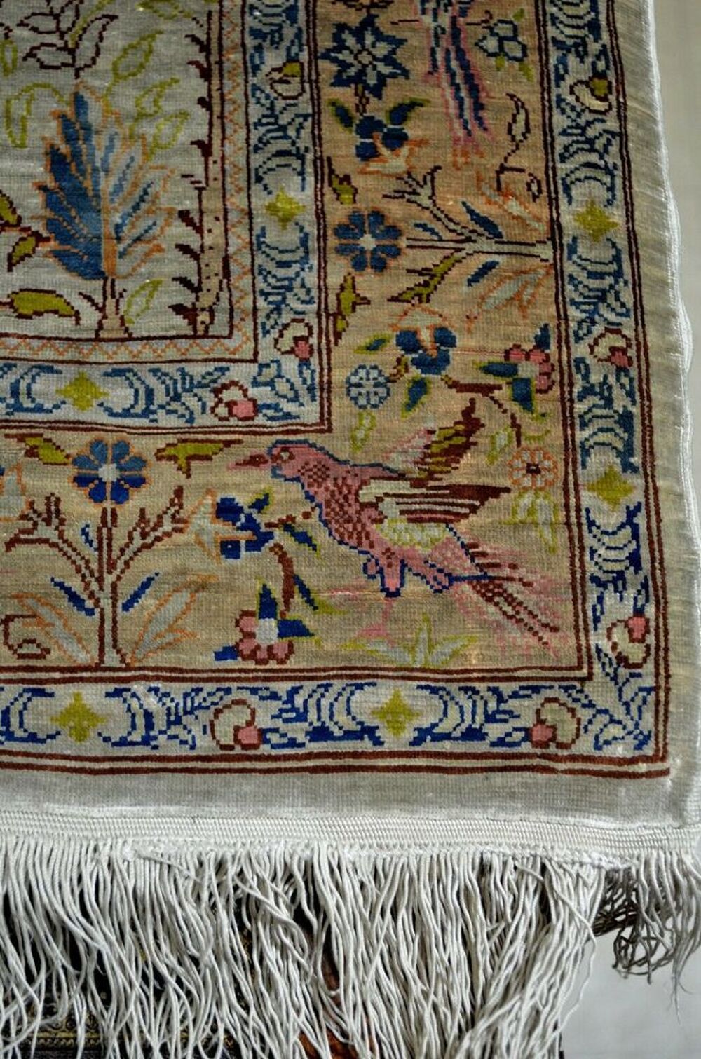Tapis Turc H&eacute;r&eacute;k&eacute; soie, arbre de vie fait main Décoration