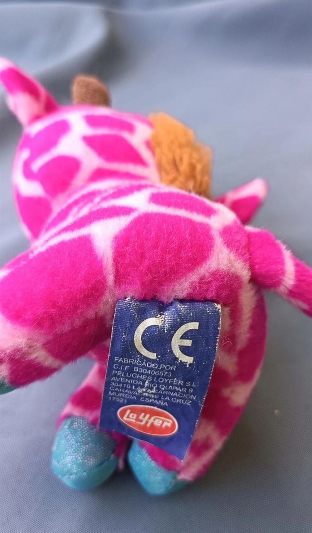 Peluche Girafe Rose Layfer 16-18 cm Gros yeux brillants Jeux / jouets