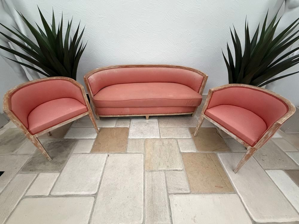 Salon vintage €" Canap&eacute; 2 places et 2 fauteuils assortis Meubles