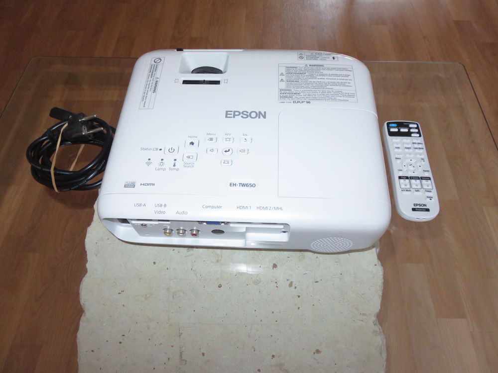 Vid&eacute;oprojecteur Epson EH-TW650 TRI-LCD FULL HD 1080 P NEUF Photos/Video/TV