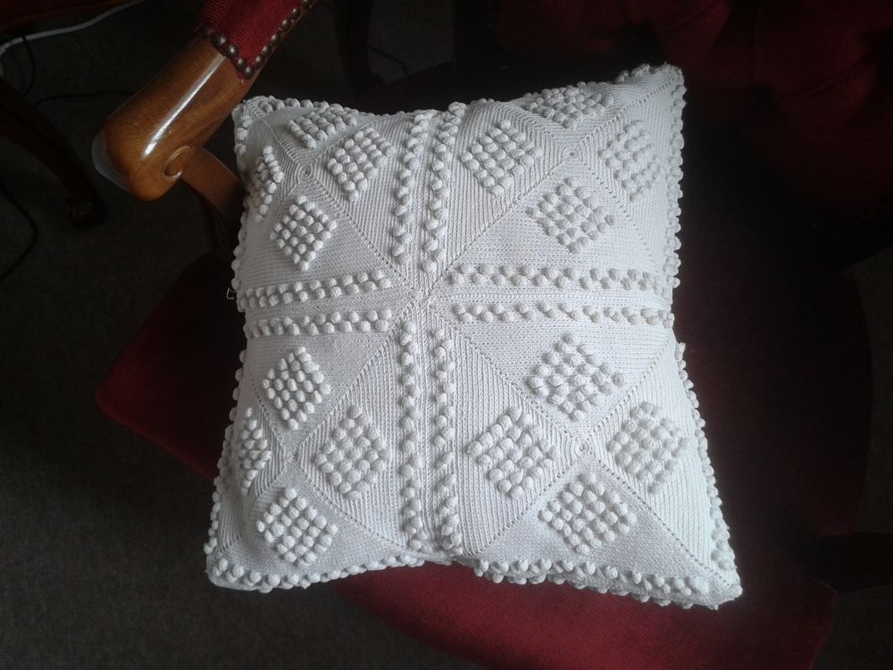 Coussin carr&eacute; coton blanc style shabby chic Dcoration