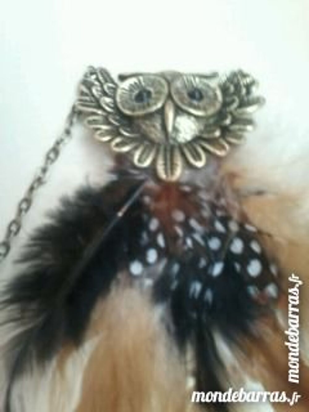 CHAINE et PENDENTIF TETE CHOUETTE AVEC PLUME Bijoux et montres