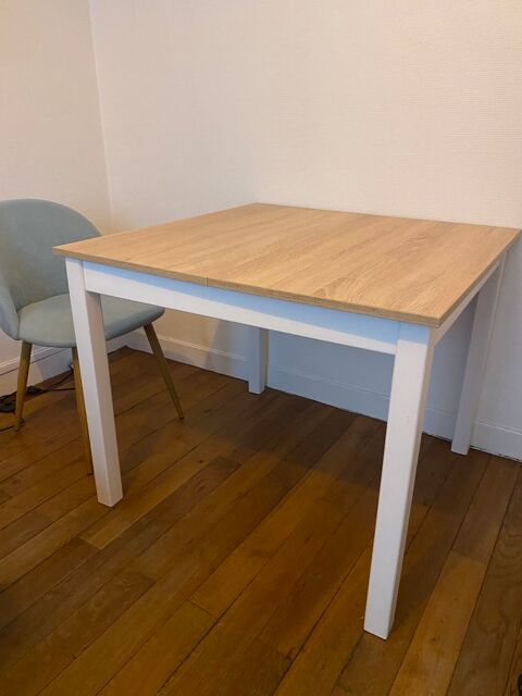 Table 90x90 extensible bois et blanc 80 Paris 12 (75)
