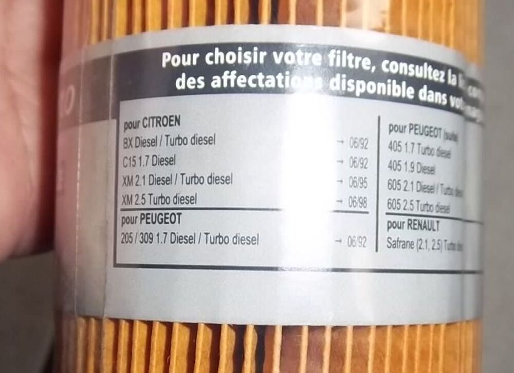 Filtre &agrave; gazole Peugeot Citroen Renault Bricolage