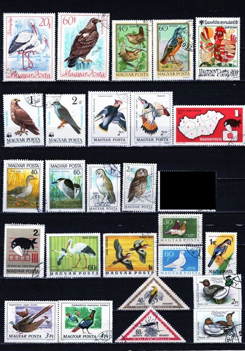 lot de 26 timbres de HONGRIE avec des OISEAUX 1 Les �glisottes-et-Chalaures (33)