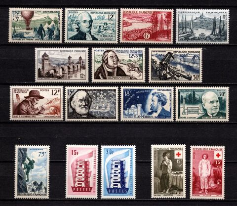 Lot timbres France** de 1955/56, superbes. 13 Cholet (49)