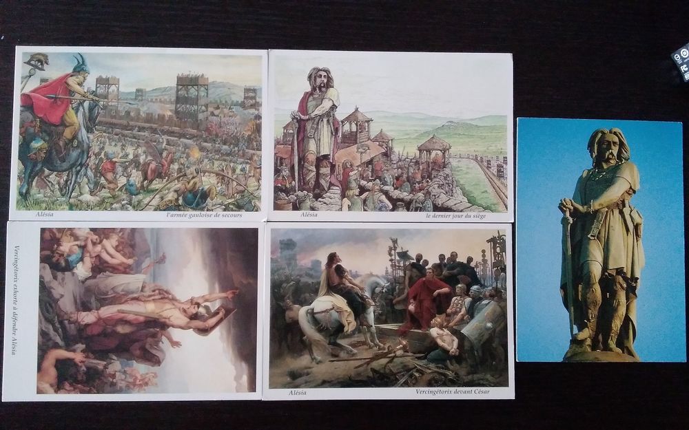 ? Lot de 5 X Cartes Postales Al&eacute;sia Vercing&eacute;torix ? 
