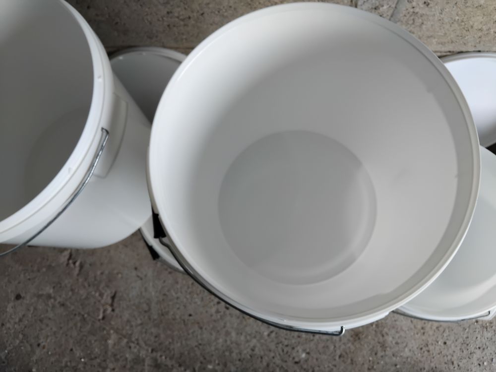 lot de 5 seaux blanc avec couvercle en plastique Bricolage