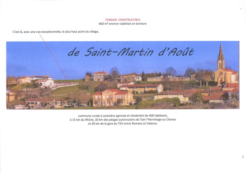 Vente Terrain TERRAIN  CONSTRUCTIBLE
942 m² viabilisés en bordure Saint-martin-d'août