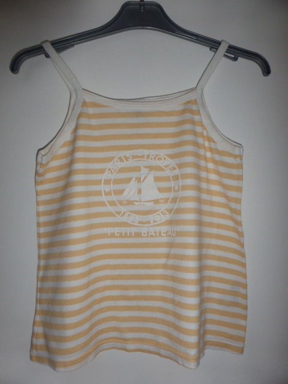 Petit Bateau T-shirt fille bretelles ray&eacute; jaune 12 ans Vêtements enfants