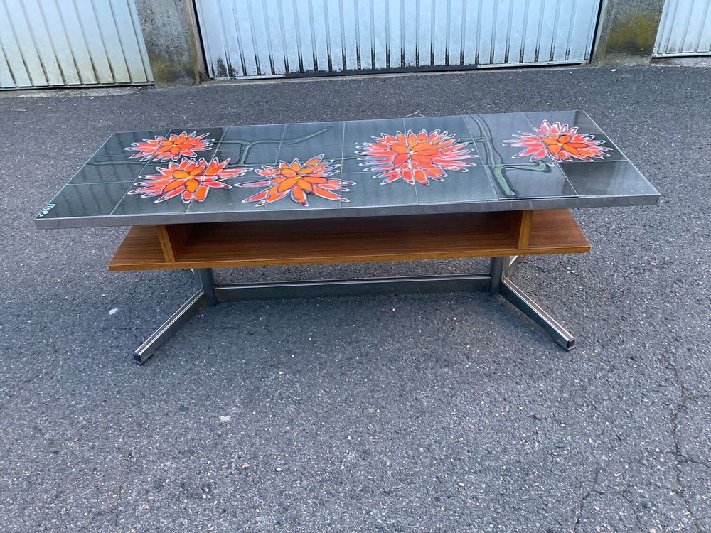 TABLE BASSE EN CERAMIQUE DE VALLAURIS SIGNEE ADRI Meubles