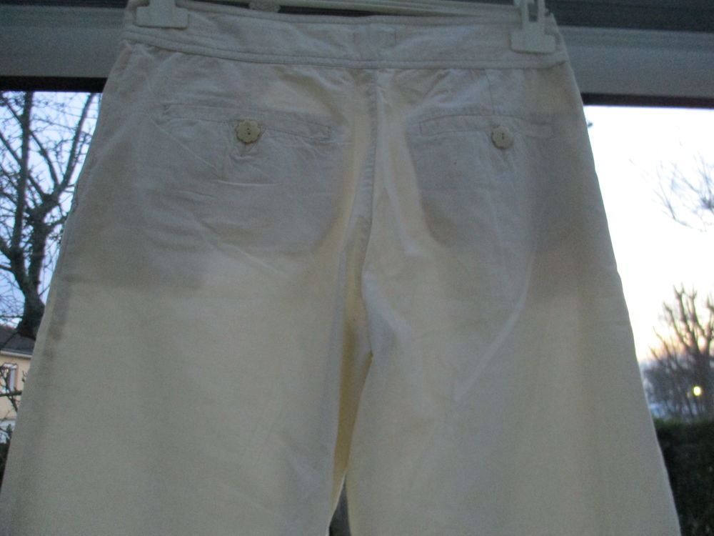 Pantalon toile blanc &eacute;cru Vtements