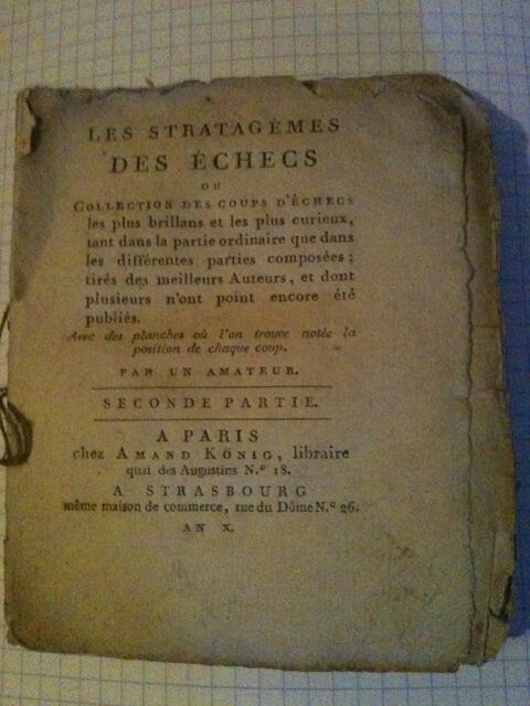 MONTIGNY Alfred de, Les stratagèmes des échecs ou collection 50 Bosc-le-Hard (76)