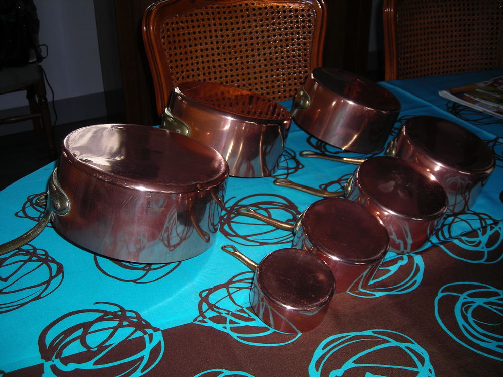 serie de 7 casseroles en cuivre Dcoration