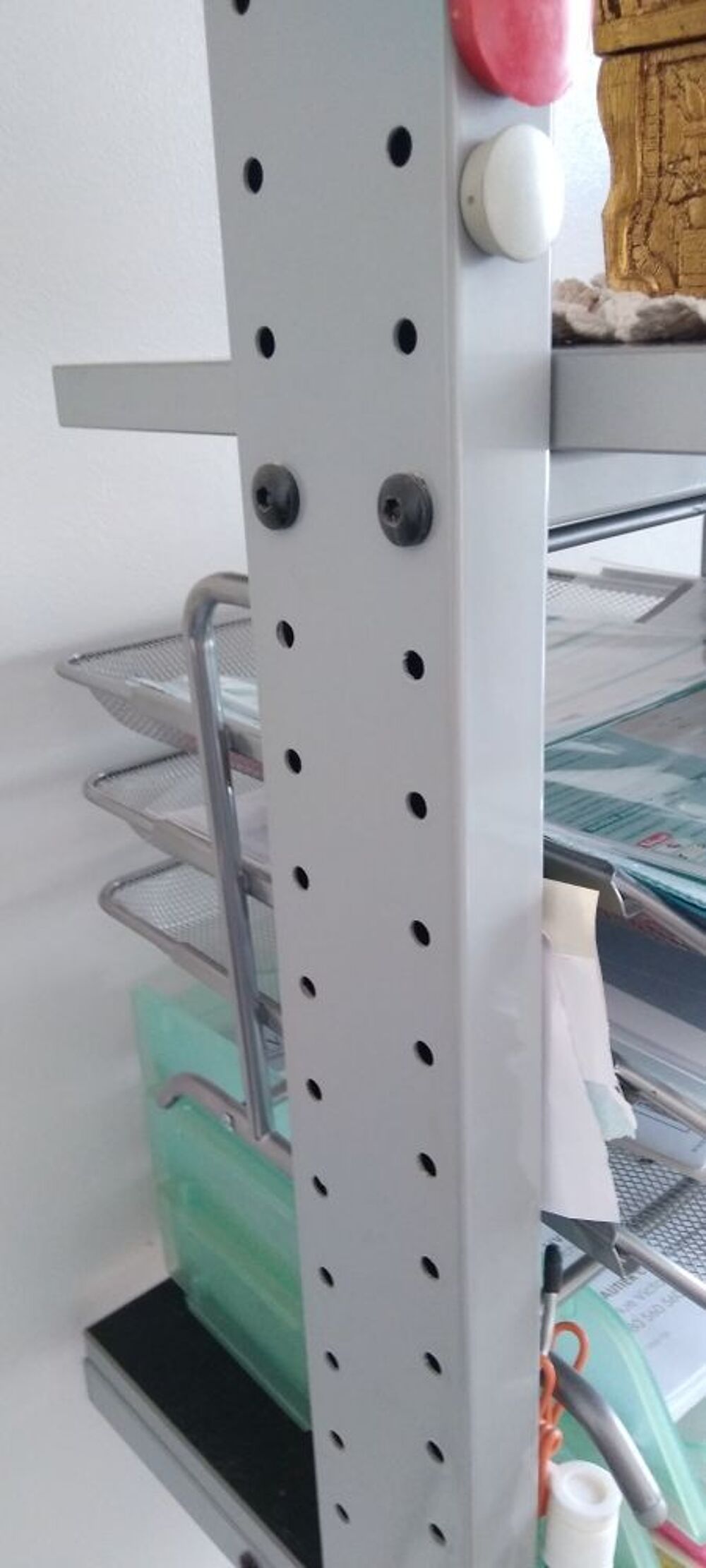 Grand bureau surmeuble &eacute;tag&egrave;re imprimante, meuble roulette Meubles