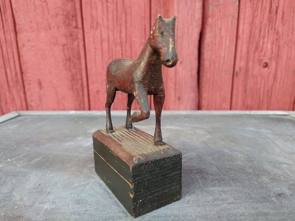 Cheval Sculpture Bois Prisonniers Mazeray Guerre 39-45 WW2 