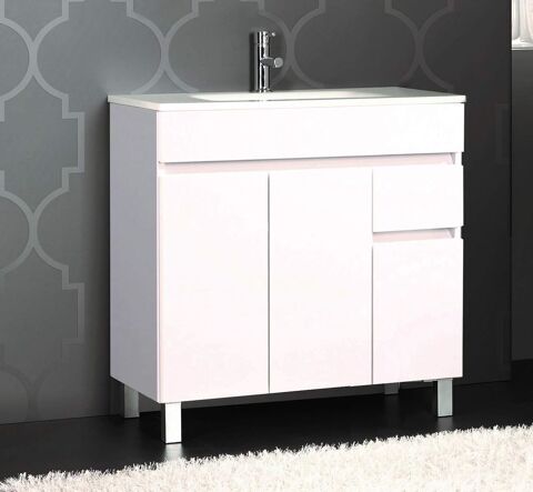  Meuble  de salle de Bain avec vasque  ( blanc ) 160 Rebourguil (12)
