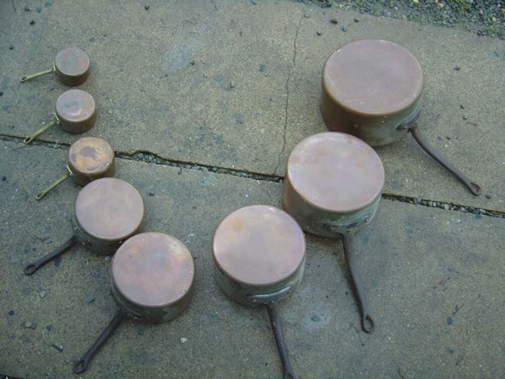 LOT DE CASSEROLLES EN CUIVRE ETAME Décoration