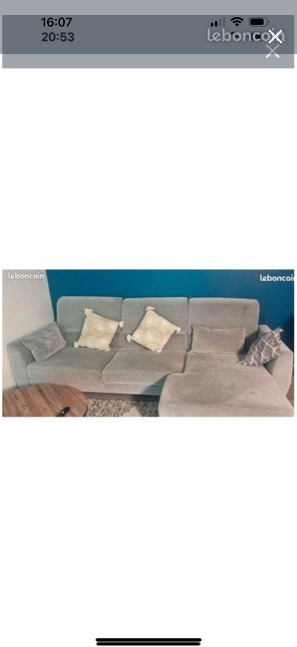 Canap&eacute; d'angle gris Ikea SLATORP 3 place Meubles