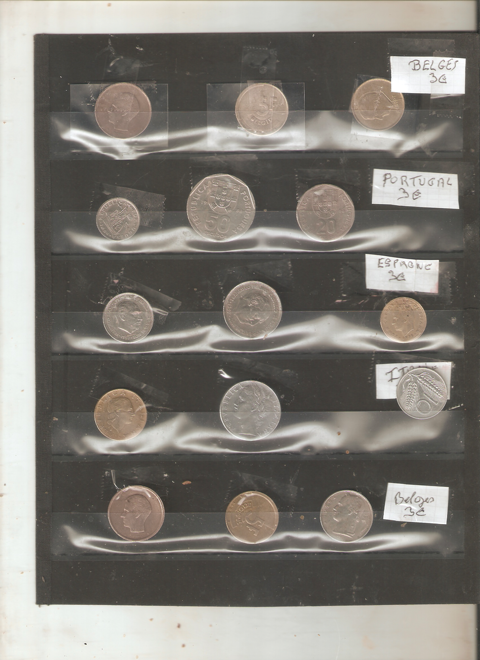 LOT DE PIECES DE MONNAIE 
BELGES 3 PORTUGAL3
ESPAGNE  ITAL 15 Neuilly-sur-Marne (93)