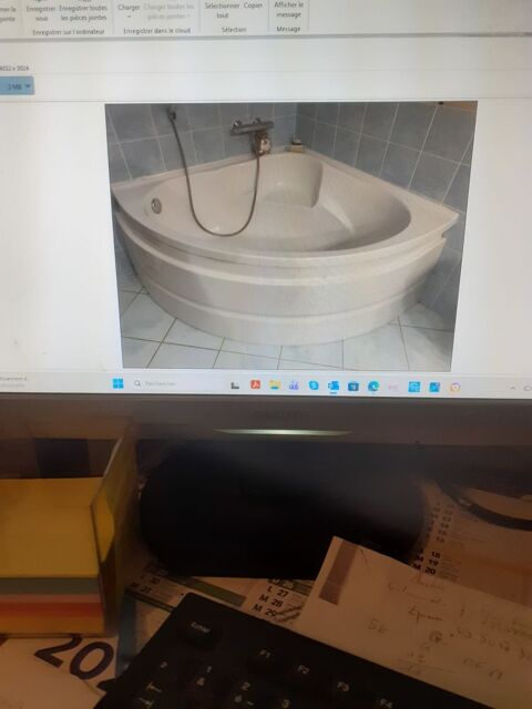 Baignoire d'angle   acrylique   130 x130 70 �pierre (73)