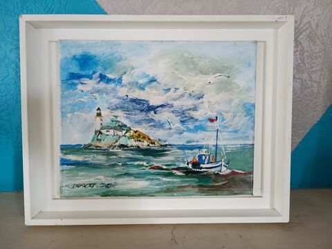 TABLEAU SUR TOILE SIGNE Saint-Jean-du-Cardonnay (76)
