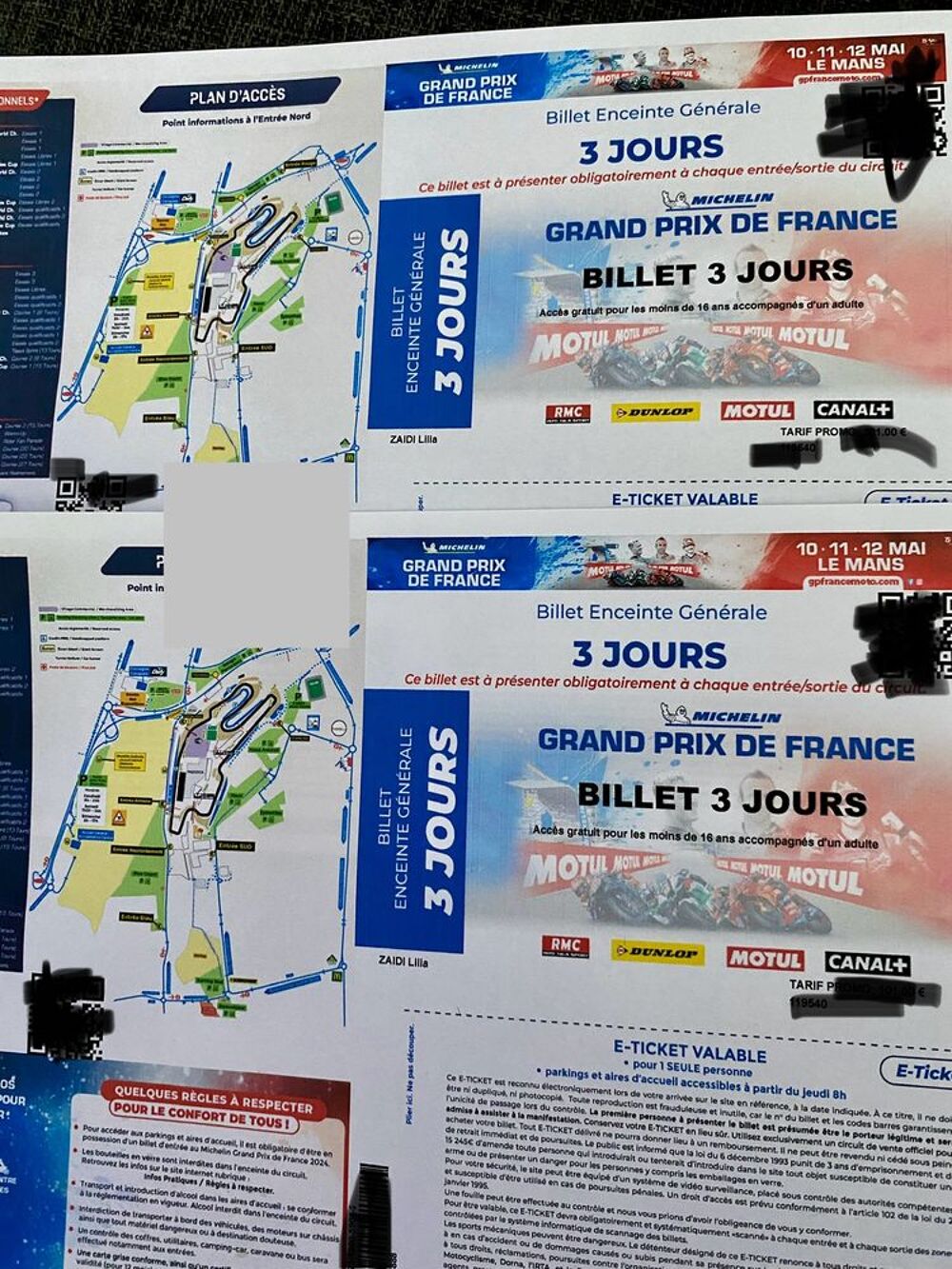 2 places pour le moto gp du Mans 140€ Billetterie