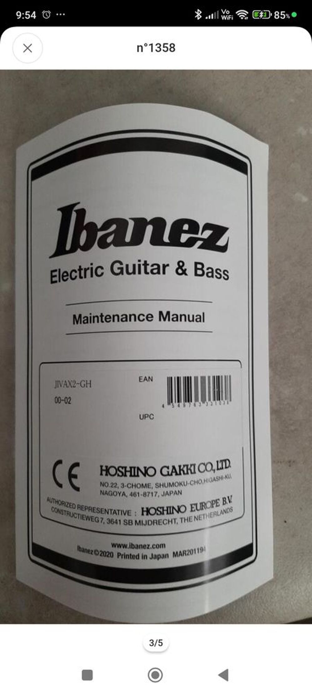 Guitare &eacute;lectrique Ibanez jivax2 ghost signature 100% neuve Instruments de musique
