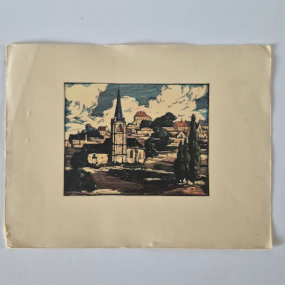 Gravure sur bois dessin&eacute;e par Ferdinand Dubreuil.1950, La Ro 