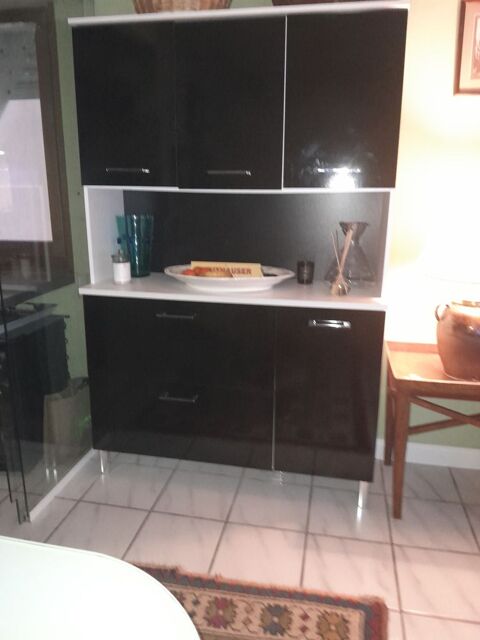 Buffet laqu noir,table assortie 100 Lugrin (74)