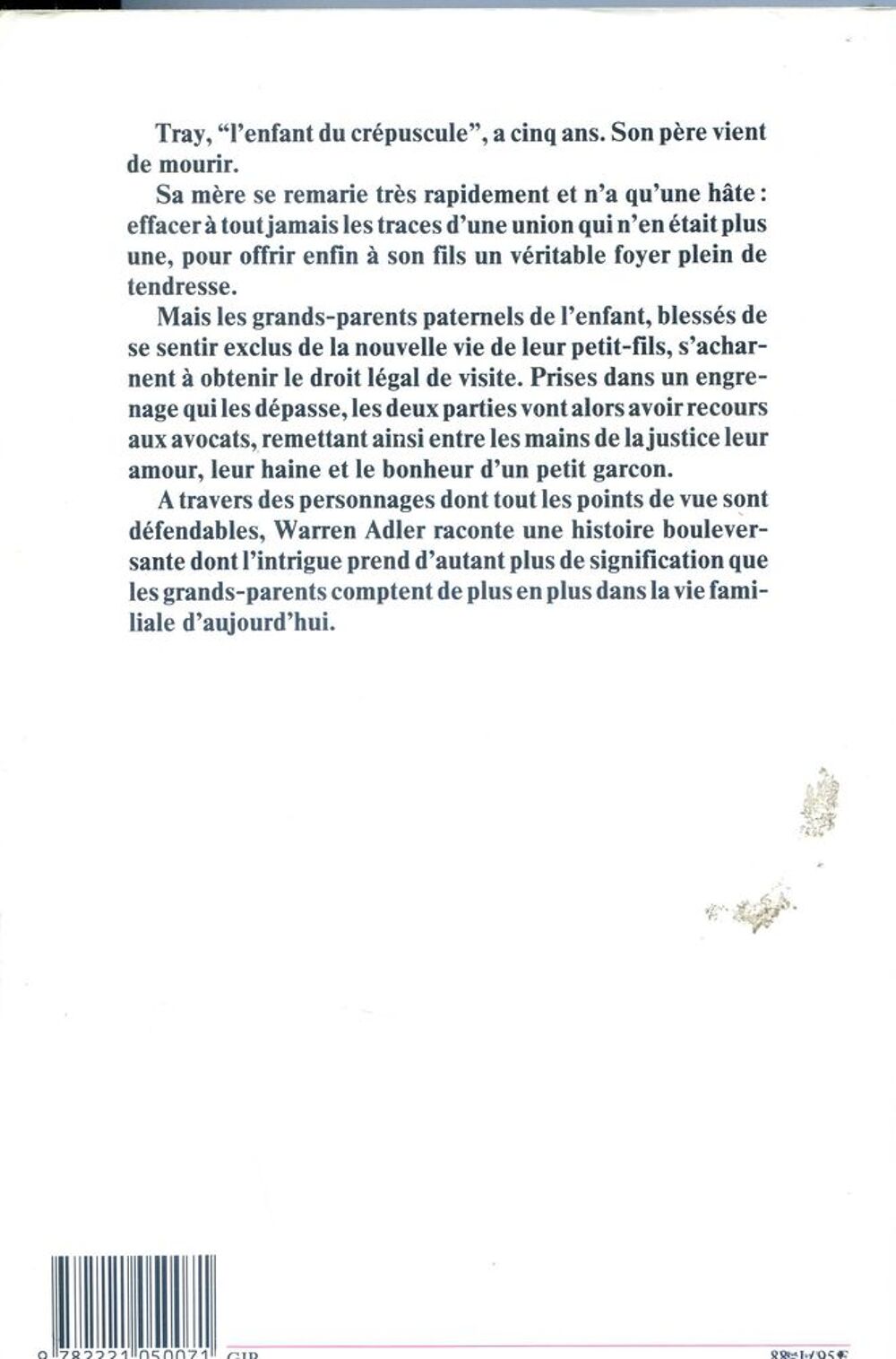 L'enfant cr&eacute;puscule - Warren Adler, Livres et BD
