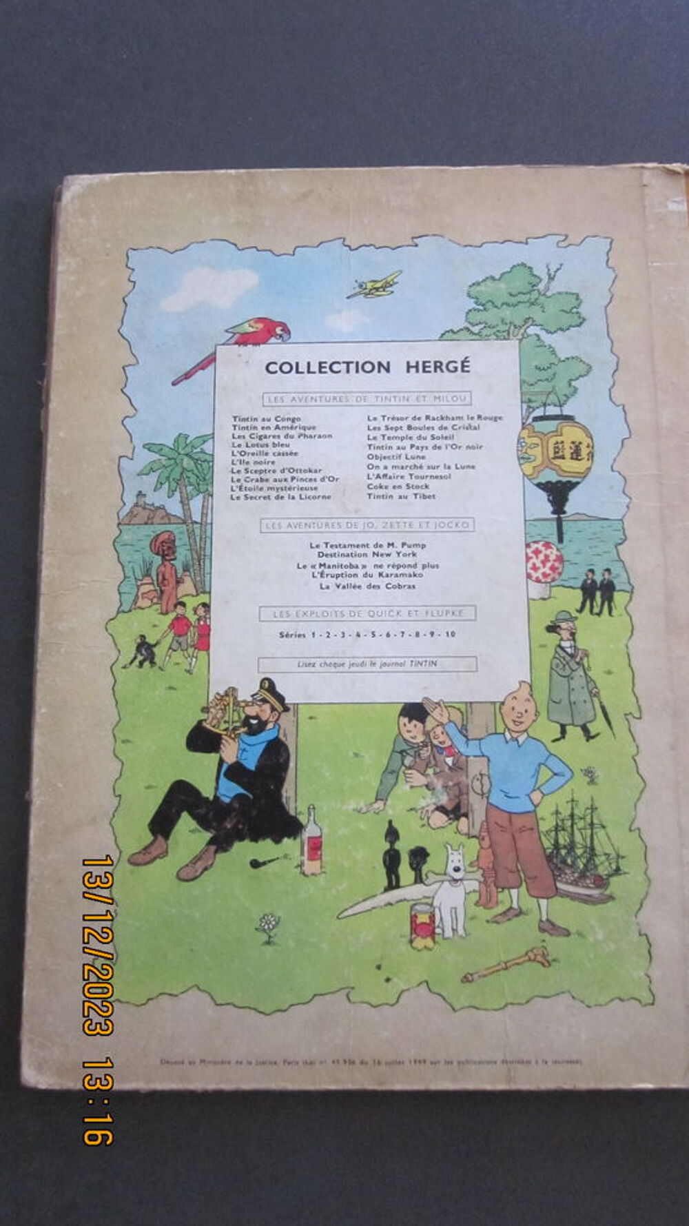 B D TINTIN LE TRESOR DE RACKHAM LE ROUGE DE 1962 D J Livres et BD
