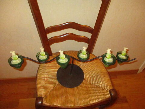 tr�s beau bougeoir verre fum� et fer forg� (6 en 1) lapins 0 M�rignies (59)