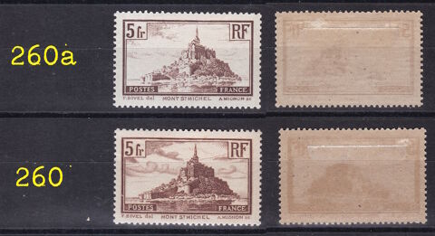 Timbres EUROPE-FRANCE-1929-31 YT 260-260A 1 Lyon 5 (69)