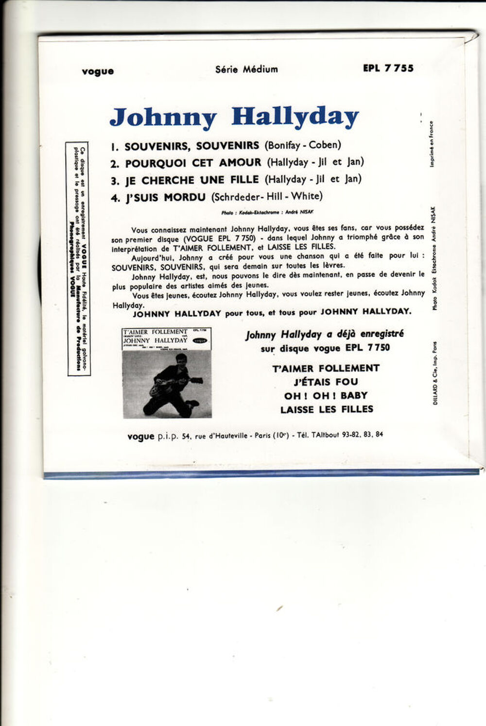JOHNNY HALLYDAY CD et vinyles