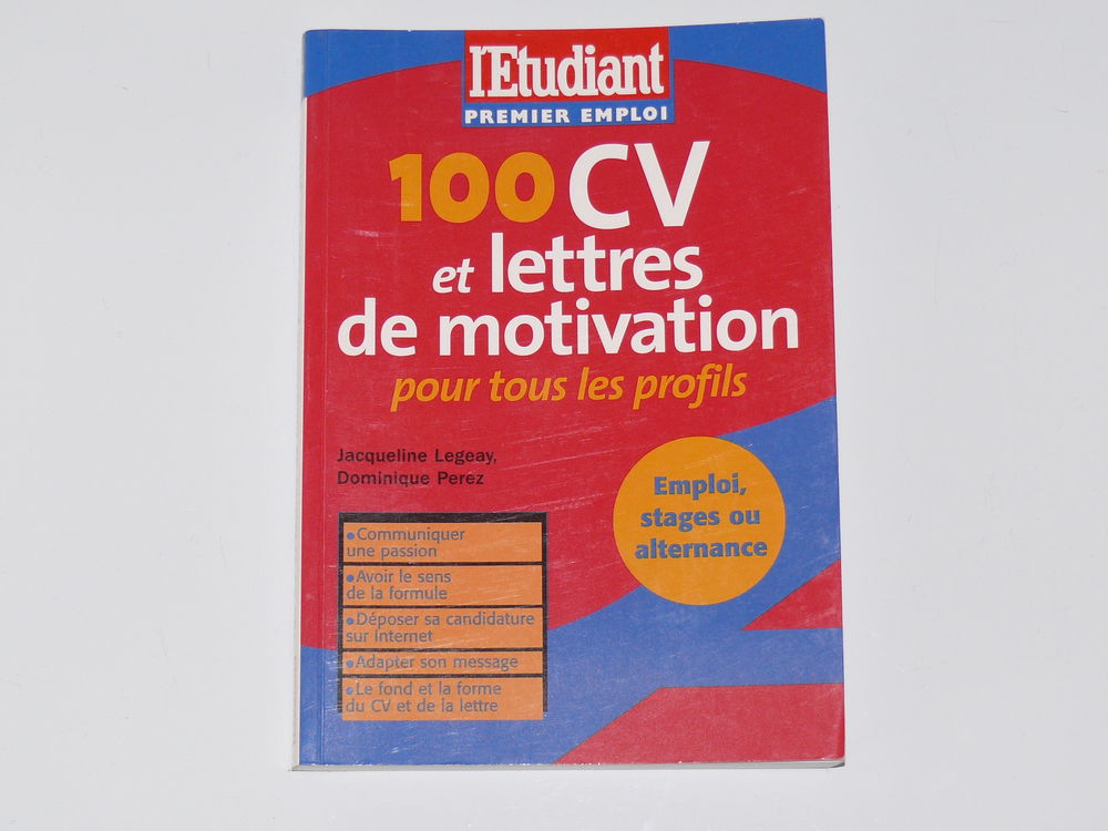 Livre: "100 CV et lettres de motivation" Livres et BD