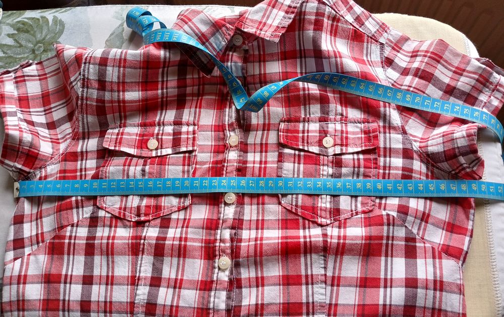 CHEMISIER ETE A CARREAUX ROUGES ET BLANCS Vêtements