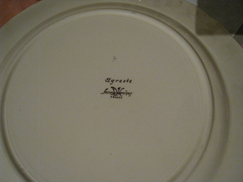 Plat rond Agreste Sarreguemines fa&iuml;ence Cuisine