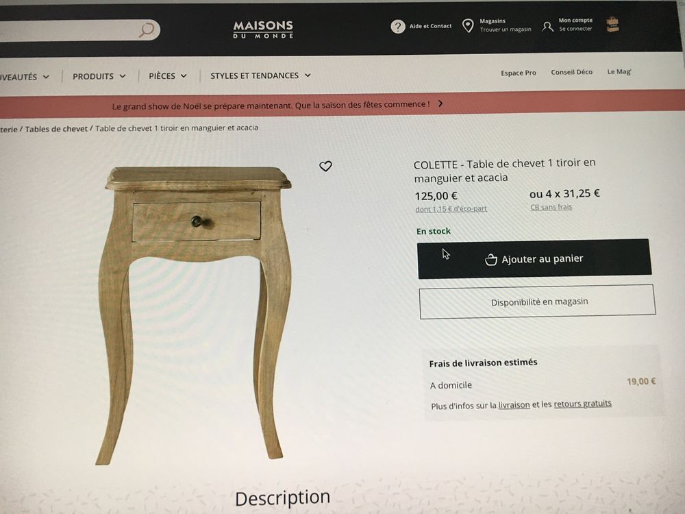 Joli chevet Maisons du Monde Meubles