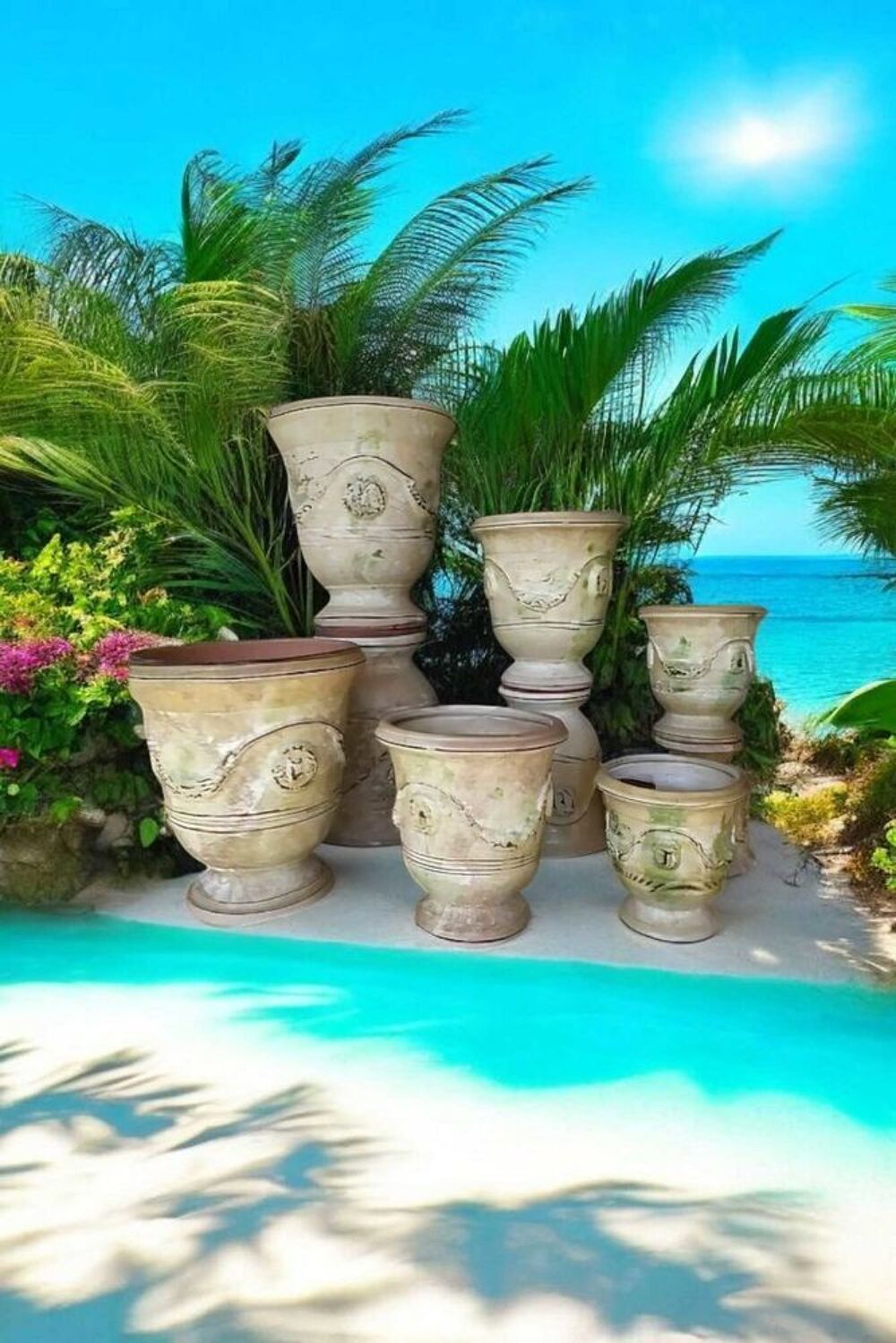 poteries vases vasques pots d'anduze jardinage jardin plantes arbres potasse fleur f Jardin