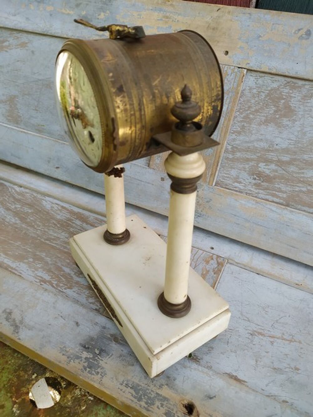 Pendule Portique Style Louis XVI Marbre Bronze (Pour Pi&egrave;ce)
