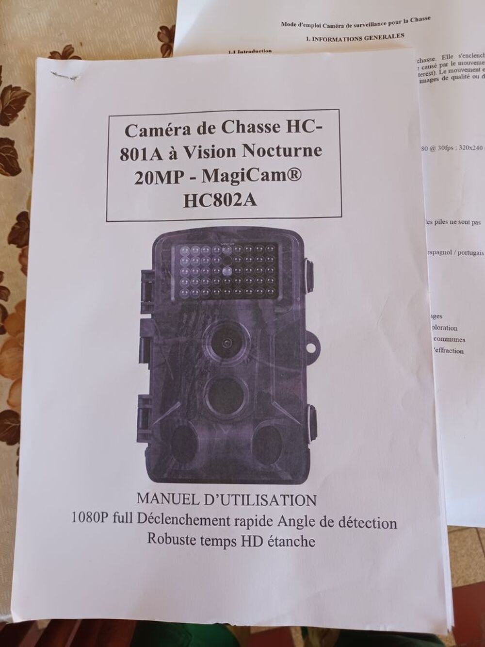 LOT CAMERAS DE CHASSE + DIVERS Photos/Video/TV