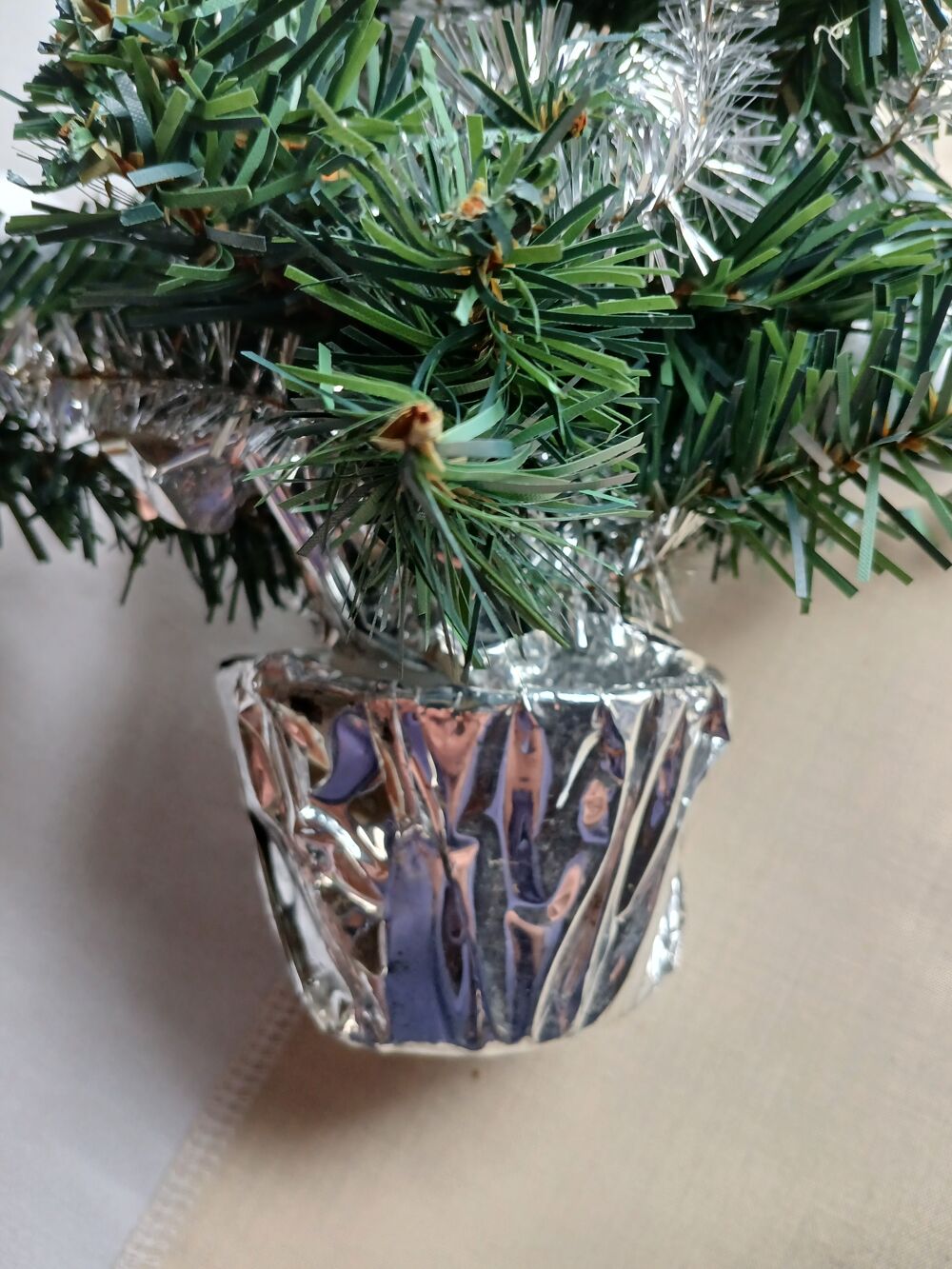 SAPIN DE NOEL ARTIFICIEL MINIATURE DECORE ARGENT Décoration
