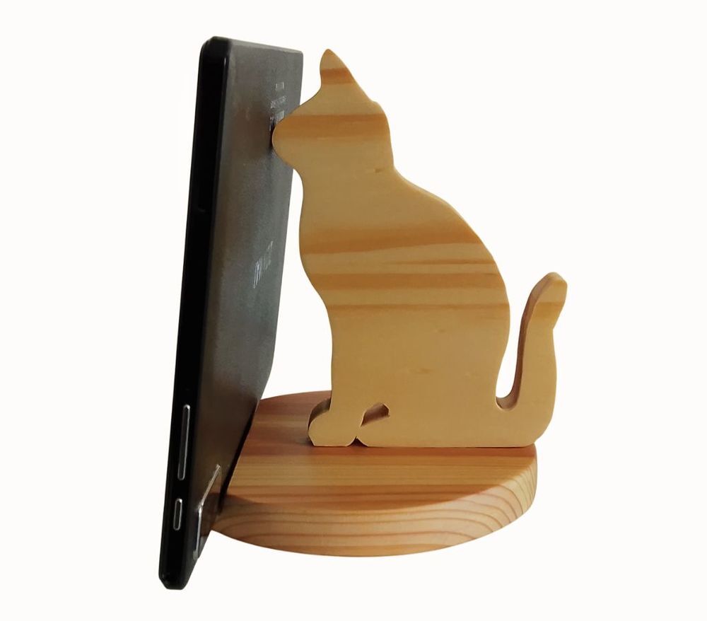 Support Socle avec figurine chat pour t&eacute;l&eacute;phone et tablette Téléphones et tablettes