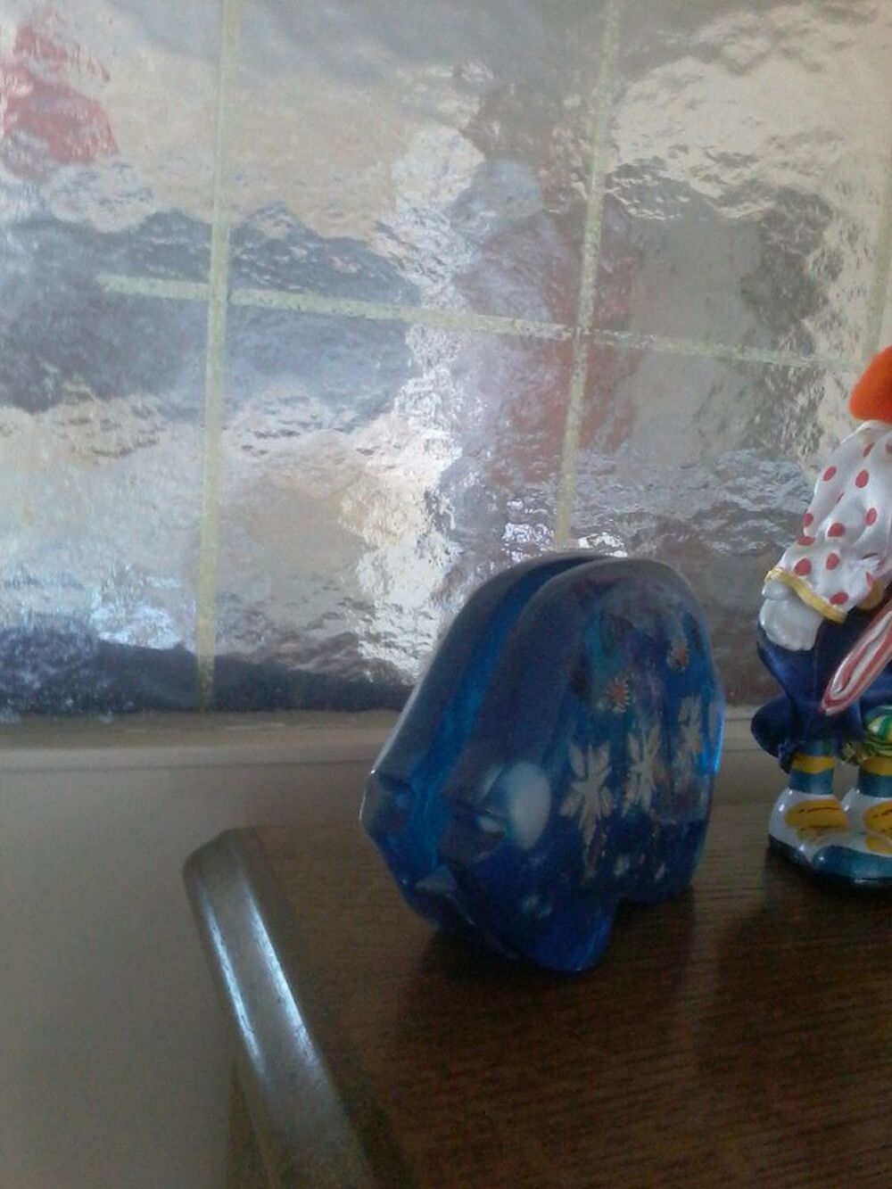 Porte courrier en cristal verre bleu pour offrir Décoration