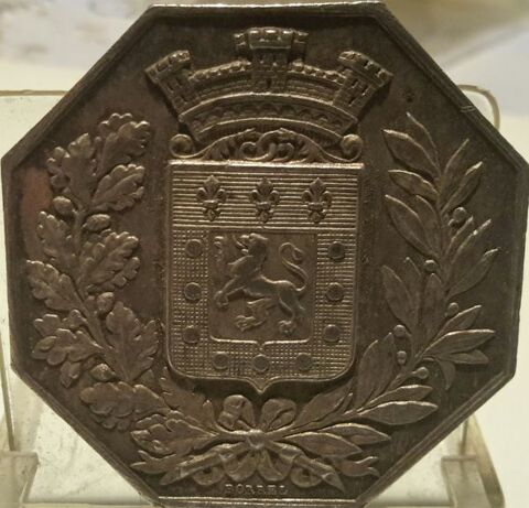 Mdaille ou jeton de table assurance incendie argent  1860 40 Saint-Pouange (10)