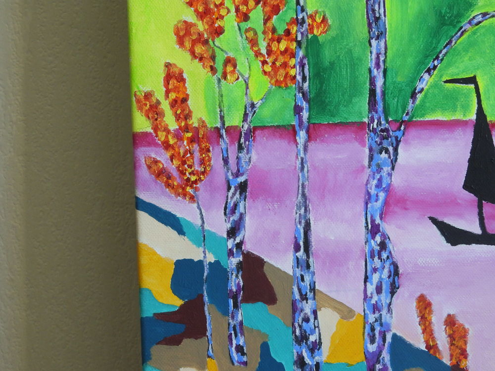 Tableau acrylique sur toile - Paysage imaginaire Décoration