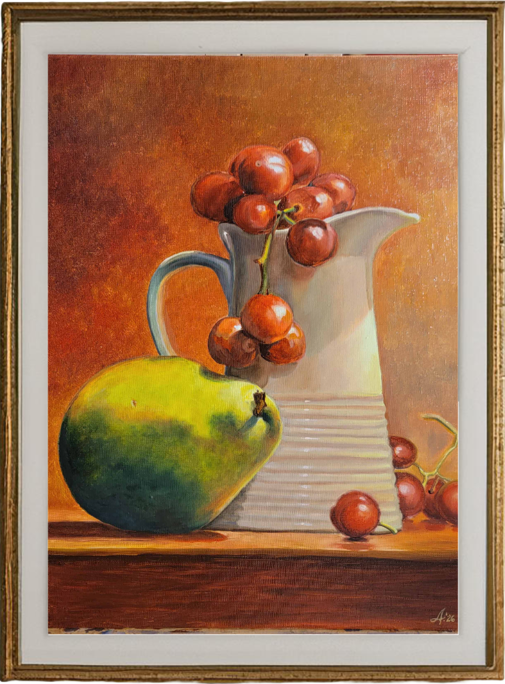 Nature morte Huile sur toile 33 x 45 cm oeuvre originale Décoration
